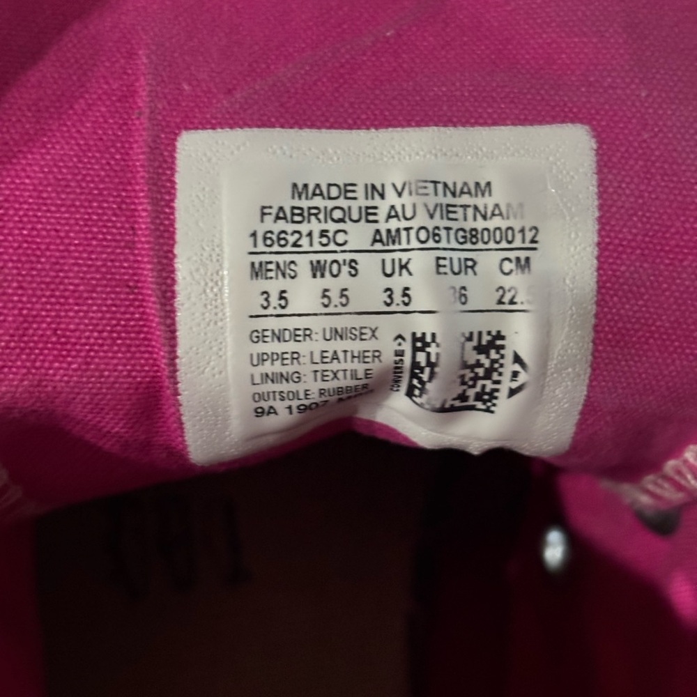 Converse shoes Chuck Taylor high top women’s size 5.5 hot pink suede - Picture 8 of 9